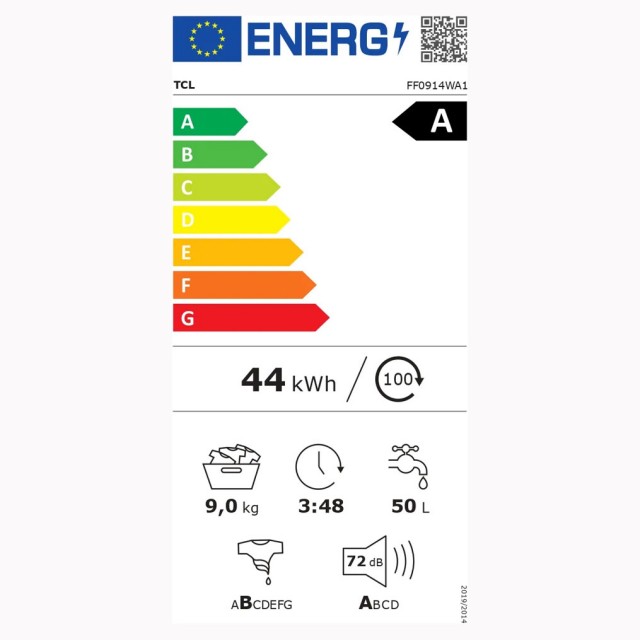 Πλυντήριο Ρούχων TCL FF0914WA1GR 9kg