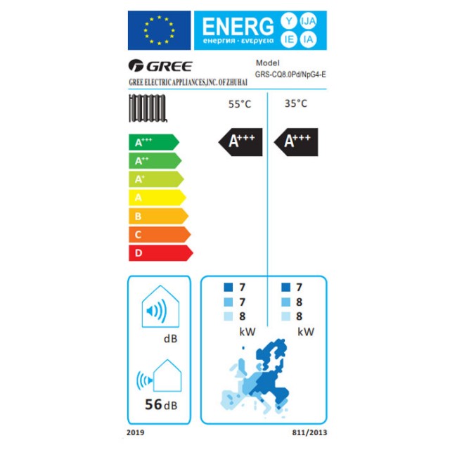 Αντλία Θερμότητας Monoblock Gree VERSATI V GRS-CQ8Pd/NpG4-E R290 1Φ 8,30kW