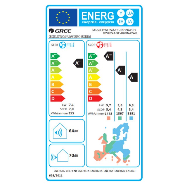 Κλιματιστικό Gree Aura GRC/GRCO-241QI/KAR-N7 Inverter WiFi 24000 BTU A++