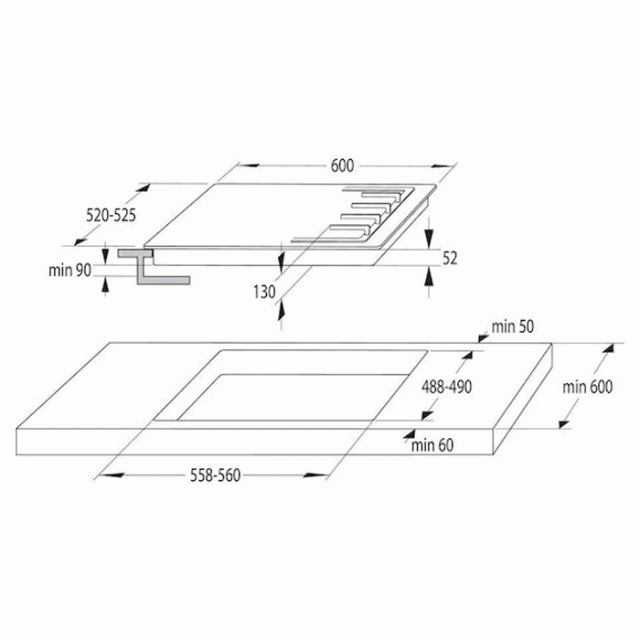 Εντοιχιζόμενη Εστία Μικτή Gorenje GCE691BSC (034020701)