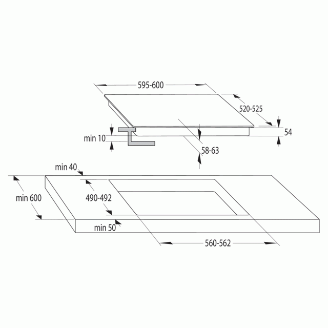 Εντοιχιζόμενη Εστία Επαγωγική Gorenje GI601FMC (034075601)