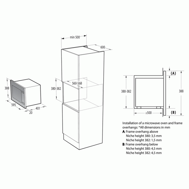 Εντοιχιζόμενος Φούρνος Μικροκυμάτων Gorenje BM251SG2BG (034023401)
