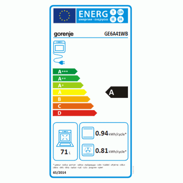 Κουζίνα Ελεύθερη Εμαγιέ Gorenje GE6A41WB (034076801)