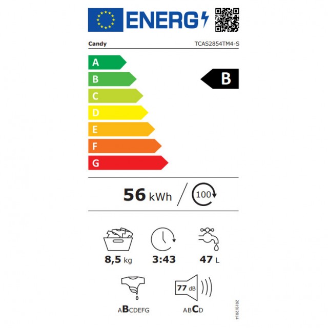 Πλυντήριο Ρούχων Άνω Φόρτωσης Candy TCAS2854TM4-S 8,5 kg