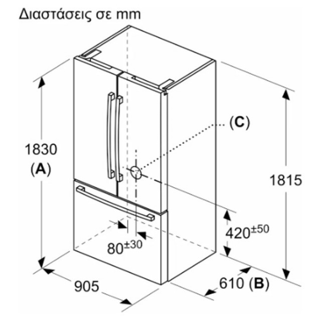 Ψυγείο Ντουλάπα Bosch KFF96PIEP 