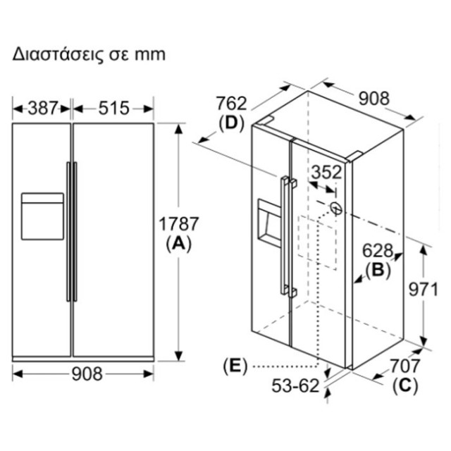 Ψυγείο Ντουλάπα Bosch KAD93AIEP NoFrost