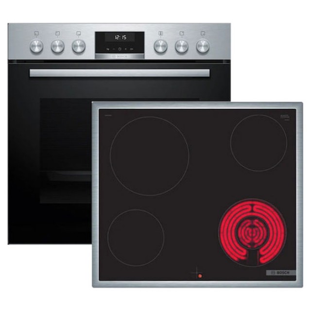 Σετ Εντοιχιζόμενος Φούρνος Bosch HEG537BS4 με Εστία Κεραμική NKF645GA2E
