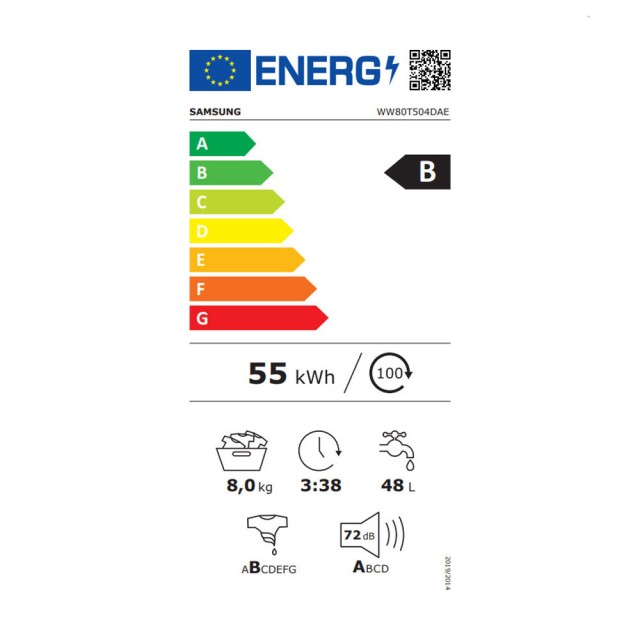 Πλυντήριο Ρούχων Samsung WW80T504DAEAS7 8Kg