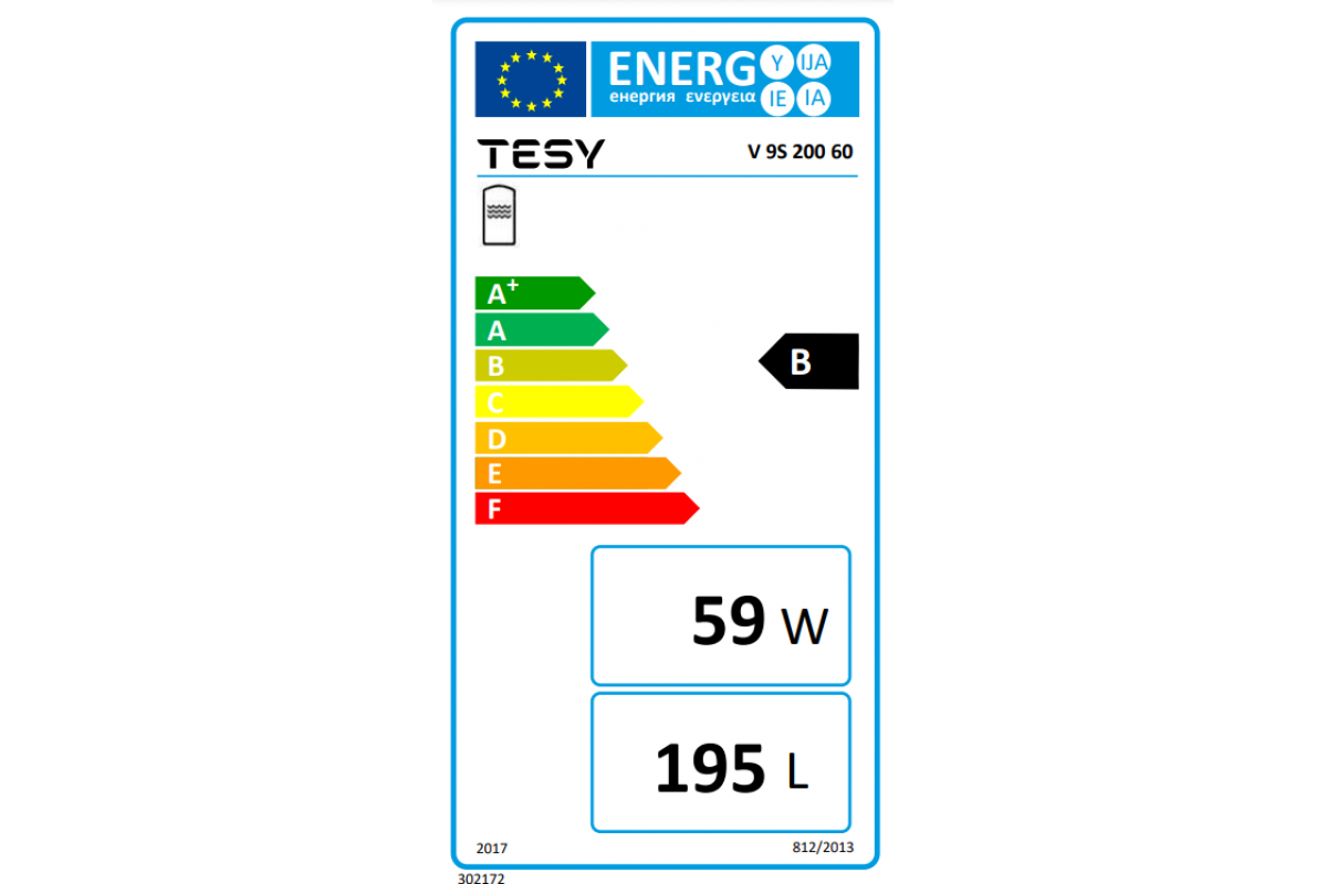 Boiler TESY EV 9S 200 60 | 195lt Εναλλάκτης | Κλάση B | Vimax